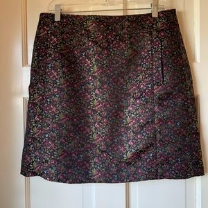 LOFT floral jacquard shift skirt with pockets